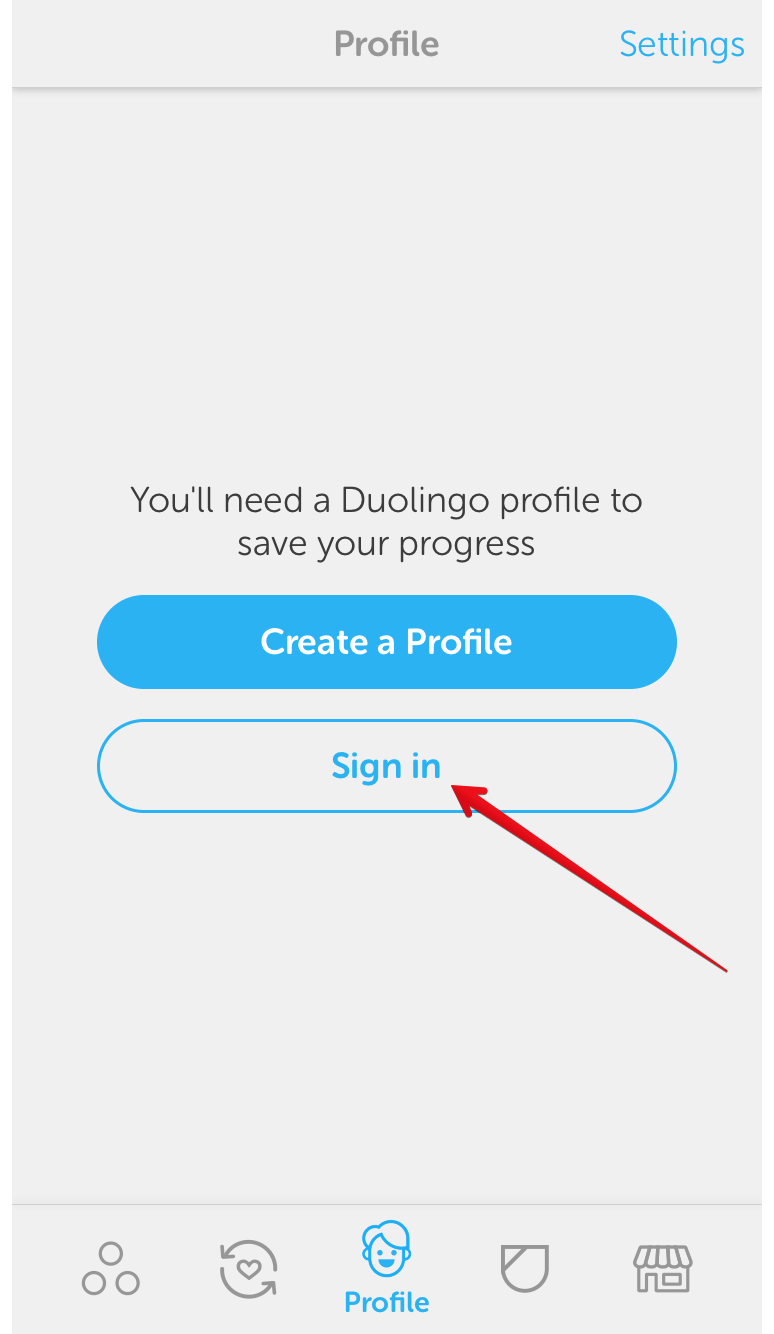 log in duolingo
